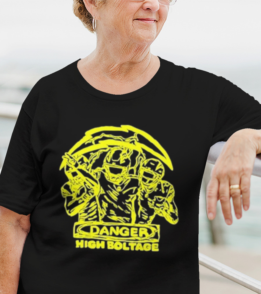Los Angeles Chargers Danger High Voltage Football Team Players T-Shirt