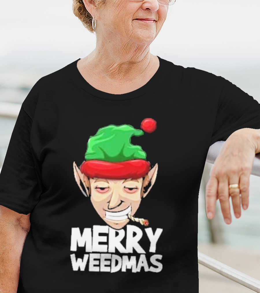 Merry Weedmas Elf Smoking 420 T-Shirt