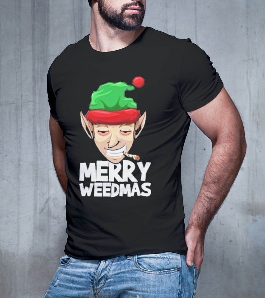 Merry Weedmas Elf Smoking 420 T-Shirt