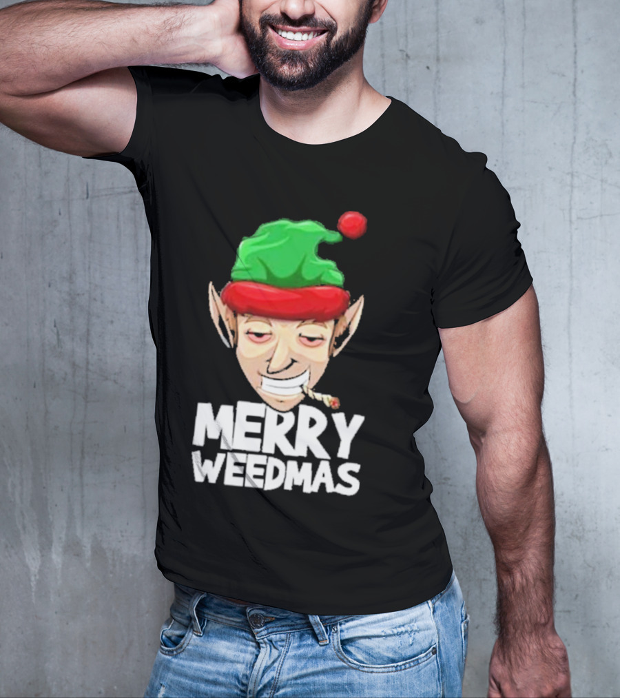 Merry Weedmas Elf Smoking 420 T-Shirt