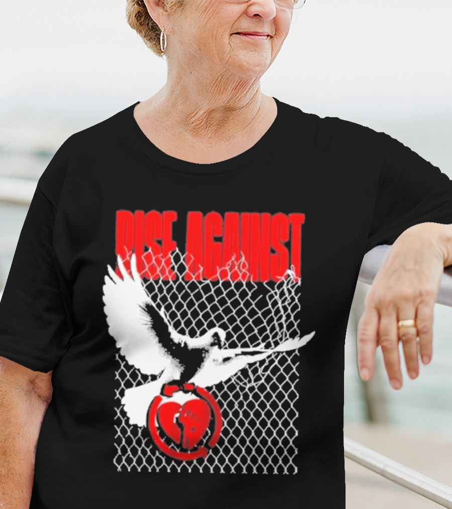 Rise Against Caged Dove Heart Symbol T-Shirt