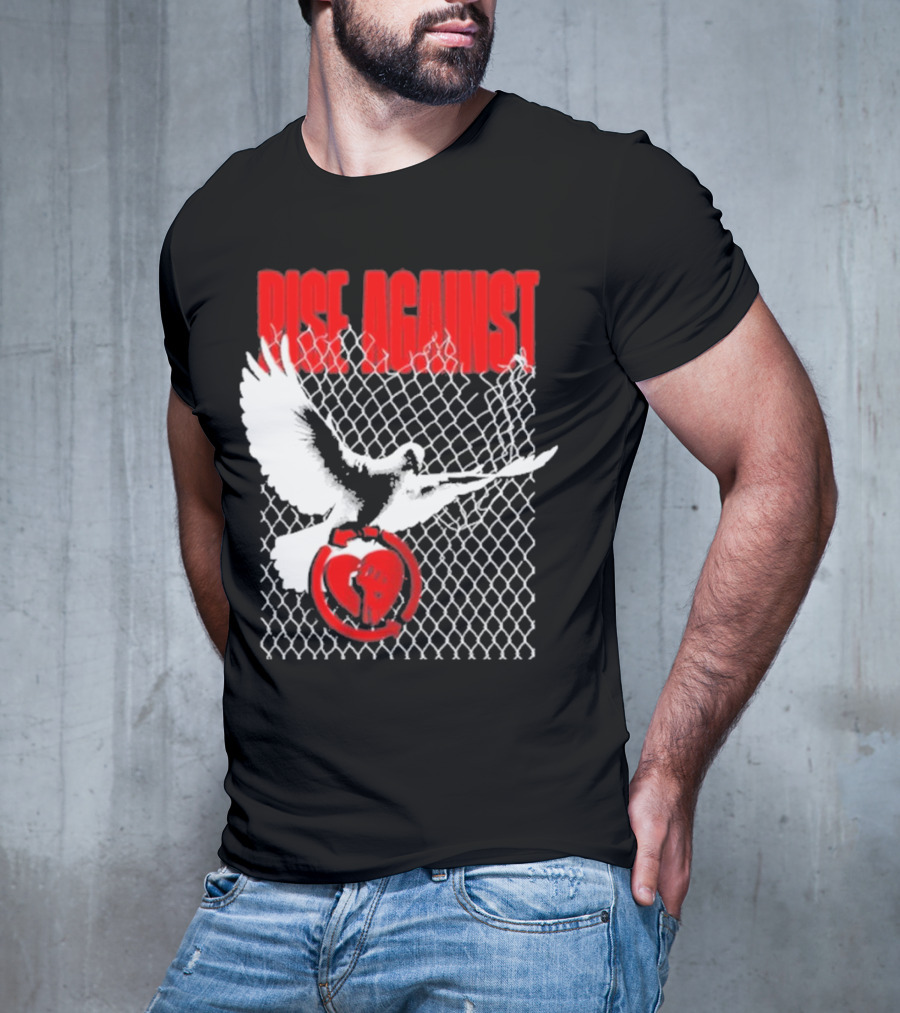 Rise Against Caged Dove Heart Symbol T-Shirt