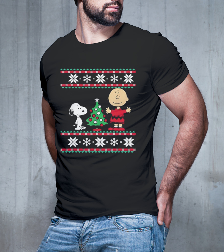 Snoopy And Charlie Brown With Christmas Tree T-Shirt