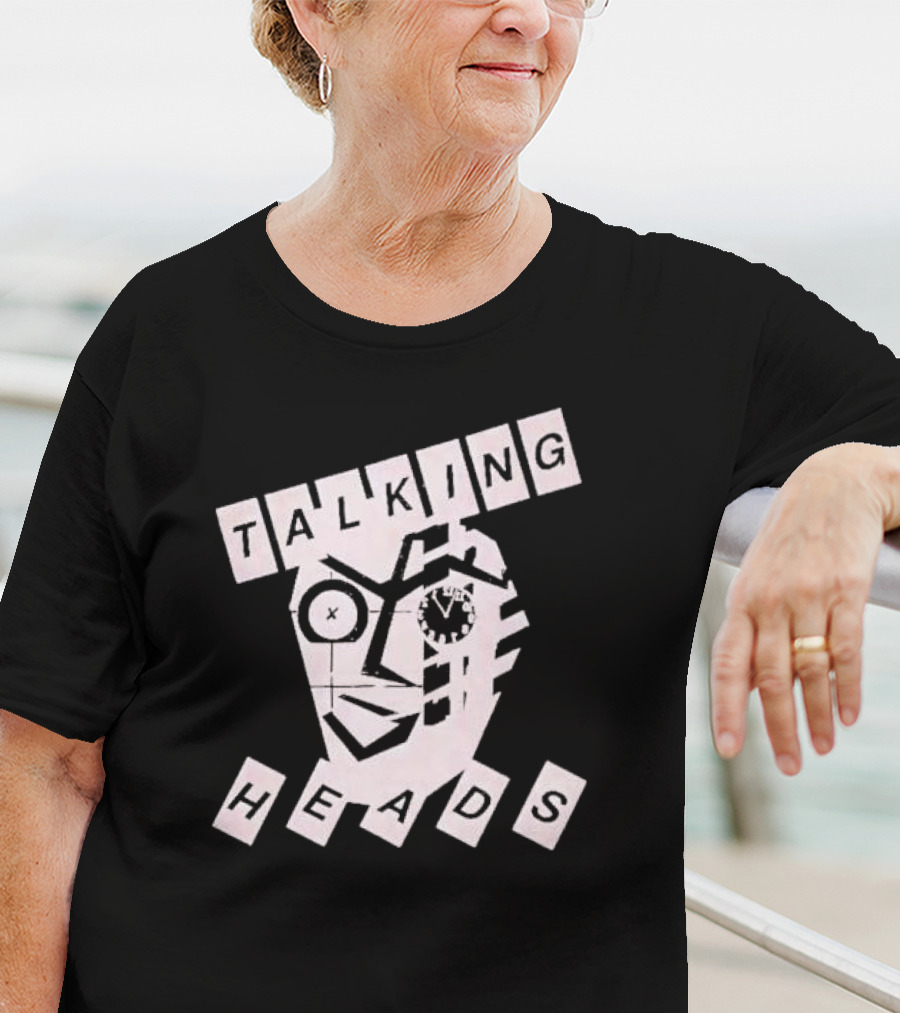 TALKING HEADS Face Art With Text Blocks T-Shirt