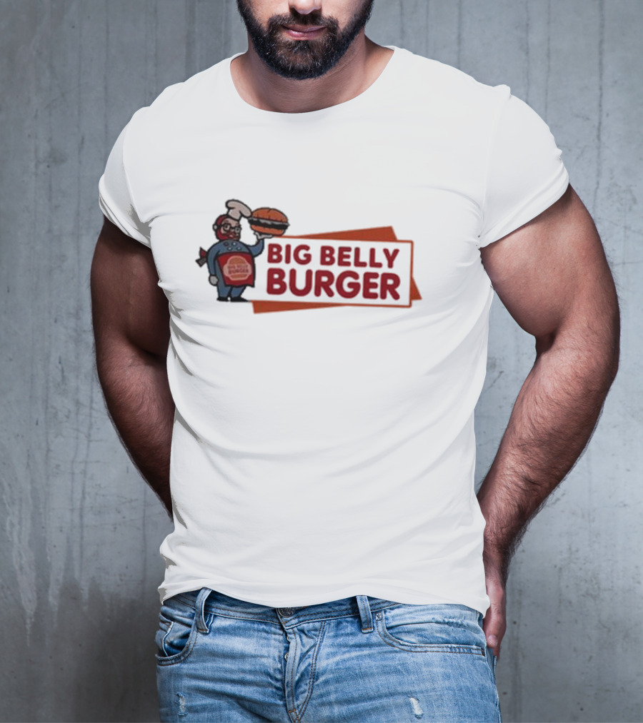 Big Belly Burger Logo With Chef Holding Burger T-Shirt