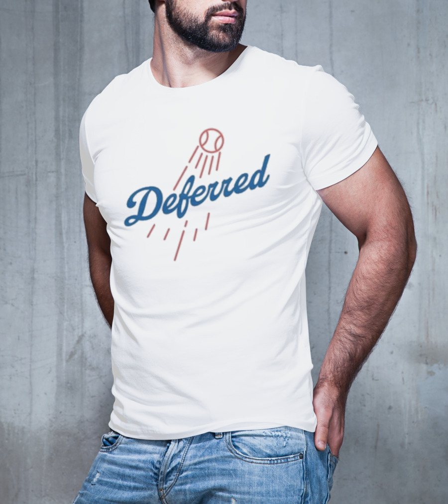 Dodgers Deferred Baseball Script With Baseball T-Shirt
