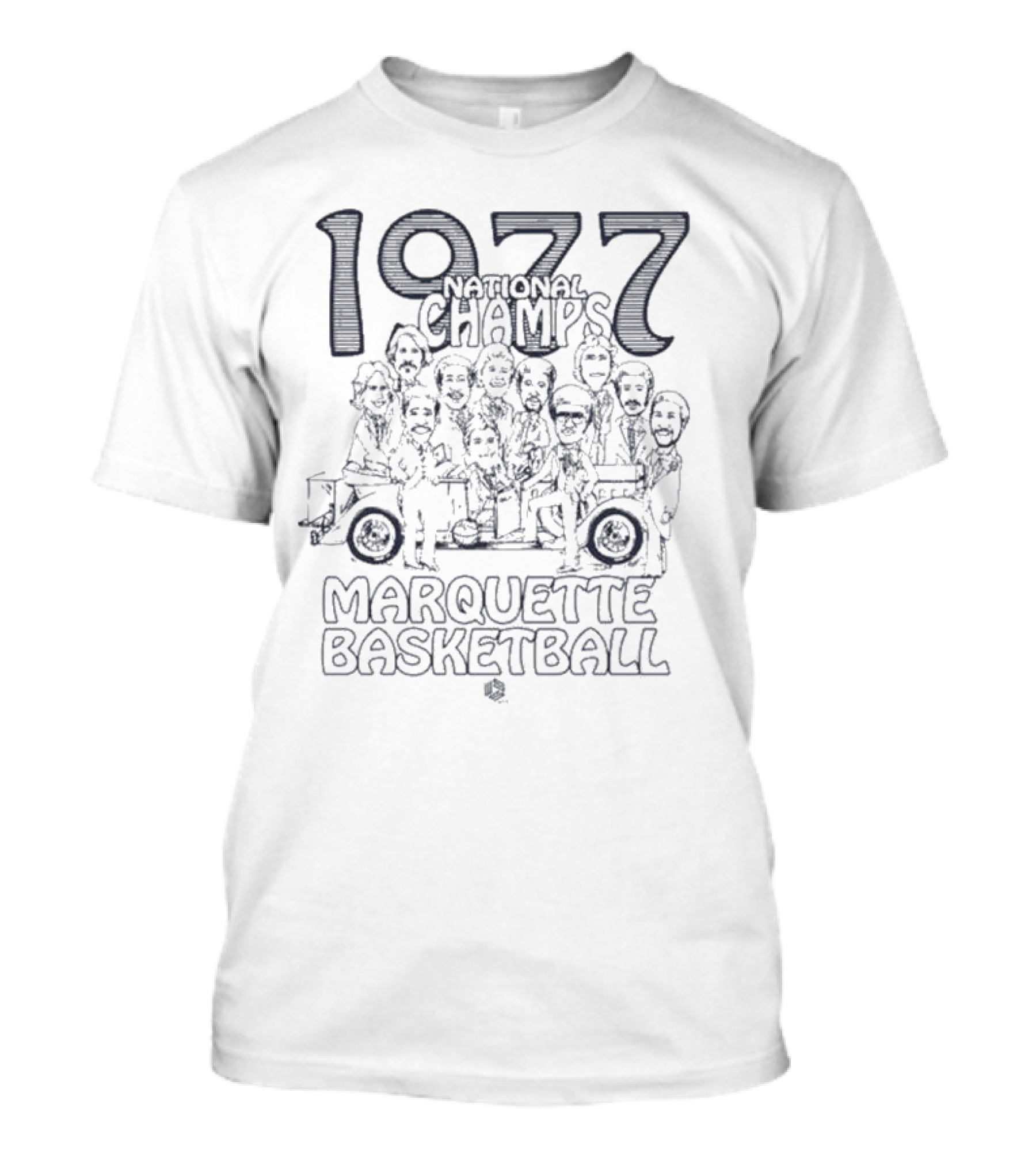 1977 National Champs Marquette Basketball Nostalgic Team Caricature T-Shirt