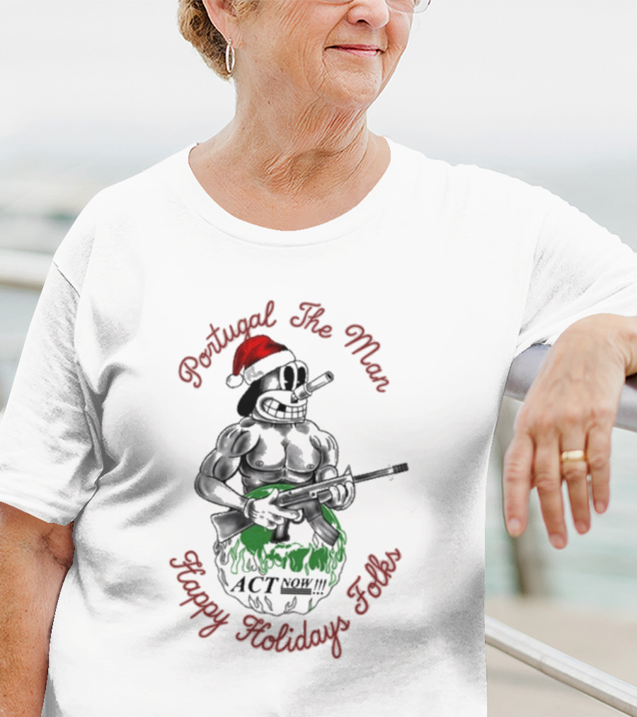 Portugal The Man Happy Holidays Folks Act Now Santa Comic T-Shirt