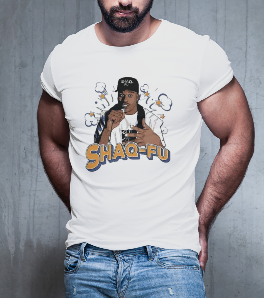 Shaq-Fu Comic Style Microphone Poderes Deportivos Y Comedia Vintage Retro 90s T-Shirt