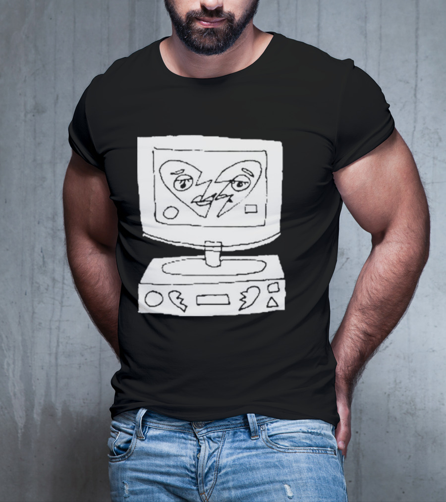 James Marriott Broken Heart Sketch Retro Computer T-Shirt