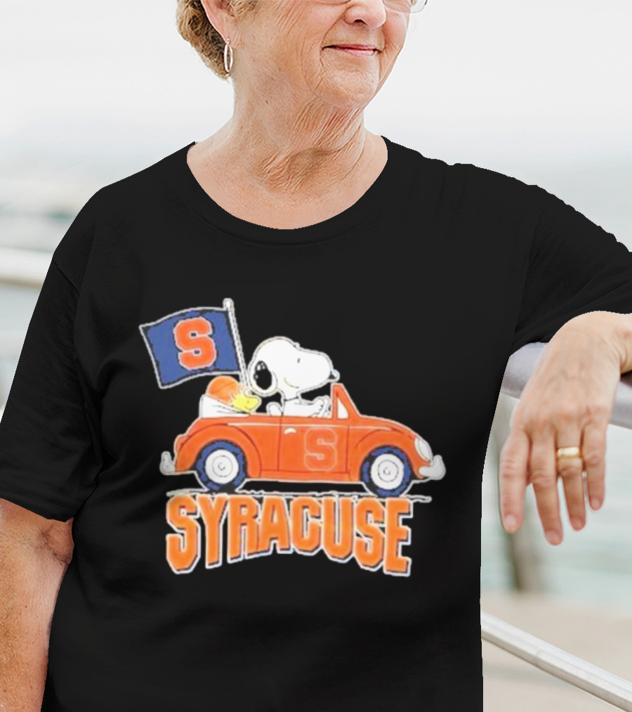 Snoopy Syracuse Orange Basketball Driving Car T-Shirt