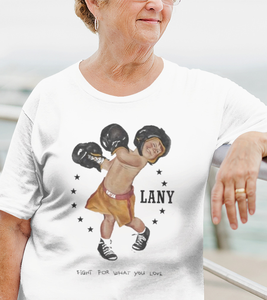 Lany Boxer Fight For What You Love Retro Style Star-Circle Boxing Gloves Kid's Determination T-Shirt