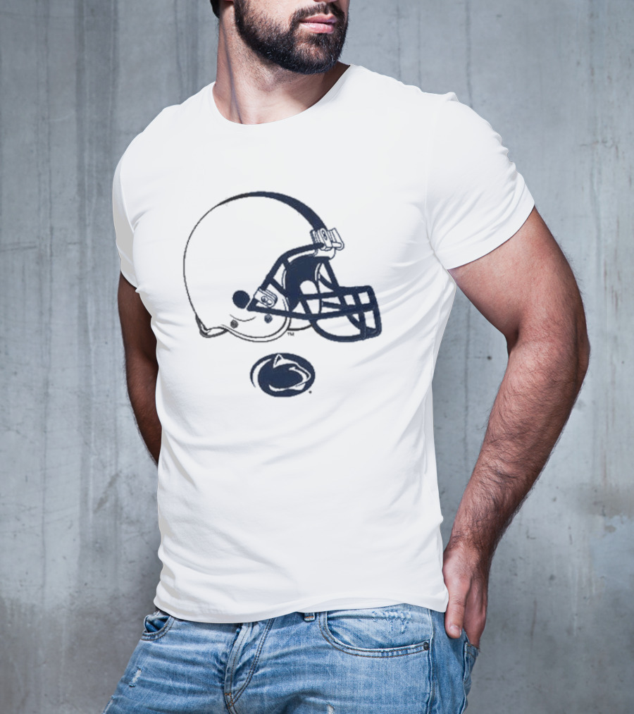Penn State Nittany Lions Football White Helmet T-Shirt