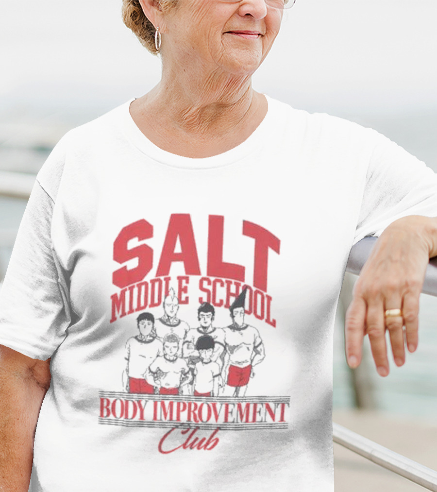 Salt Middle School Body Improvement Club Mob Psycho 100 Anime Character Reference T-Shirt