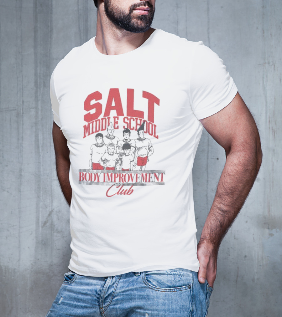 Salt Middle School Body Improvement Club Mob Psycho 100 Anime Character Reference T-Shirt
