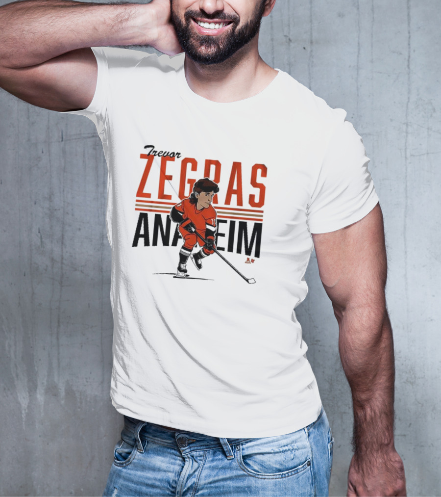 Trevor Zegras Anaheim Hockey Caricature T-Shirt