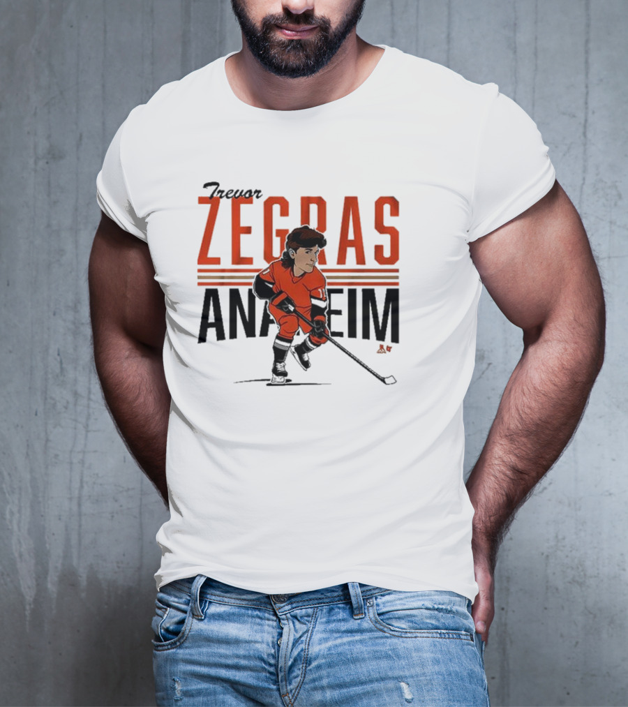 Trevor Zegras Anaheim Hockey Caricature T-Shirt