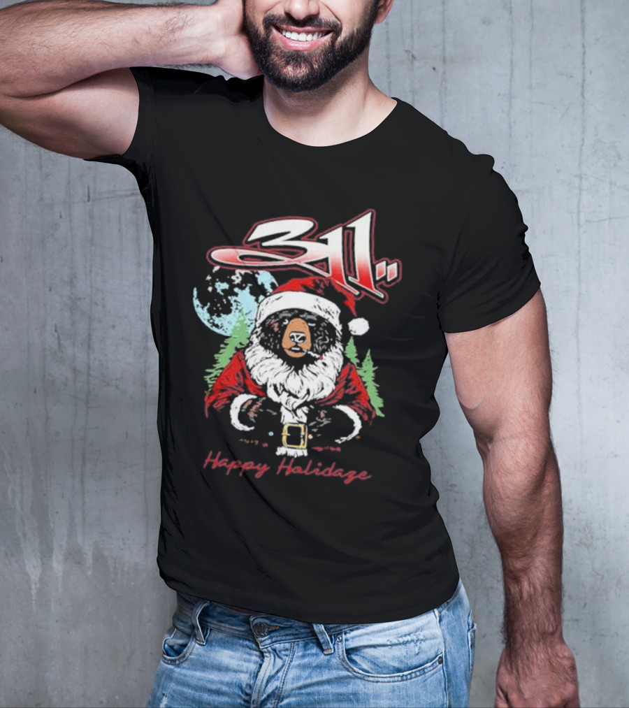 311 Santa Bear Happy Holidaze Christmas T-Shirt