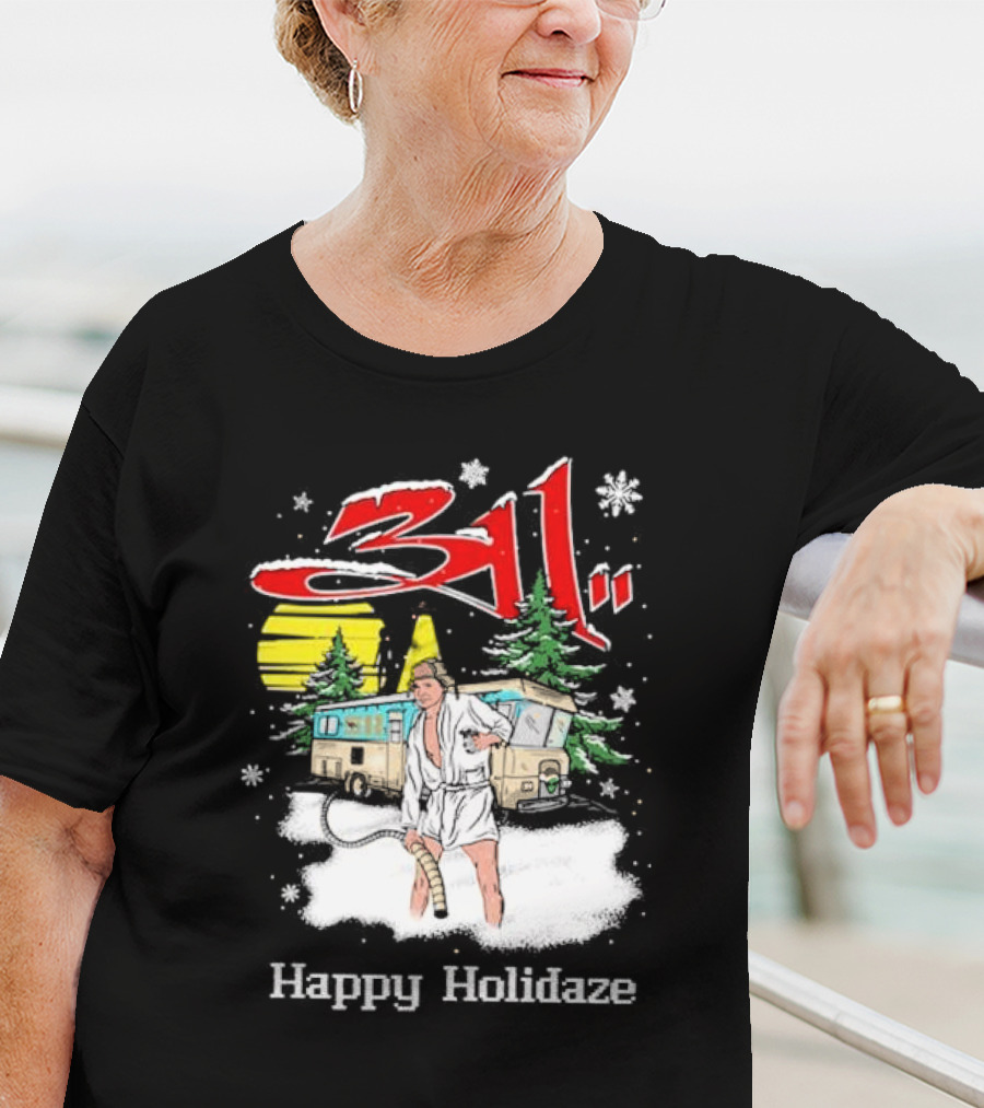 Happy Holidaze 311 Christmas Vacation RV Scene T-Shirt