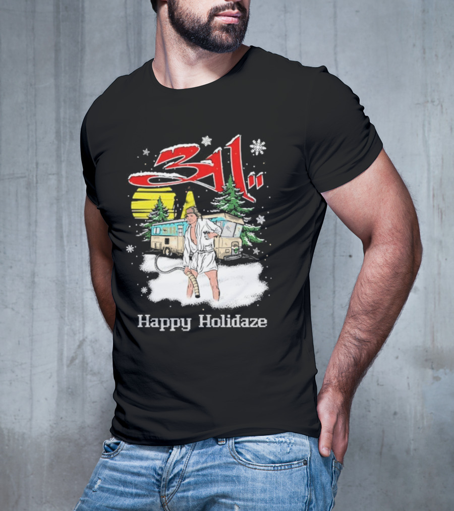 Happy Holidaze 311 Christmas Vacation RV Scene T-Shirt