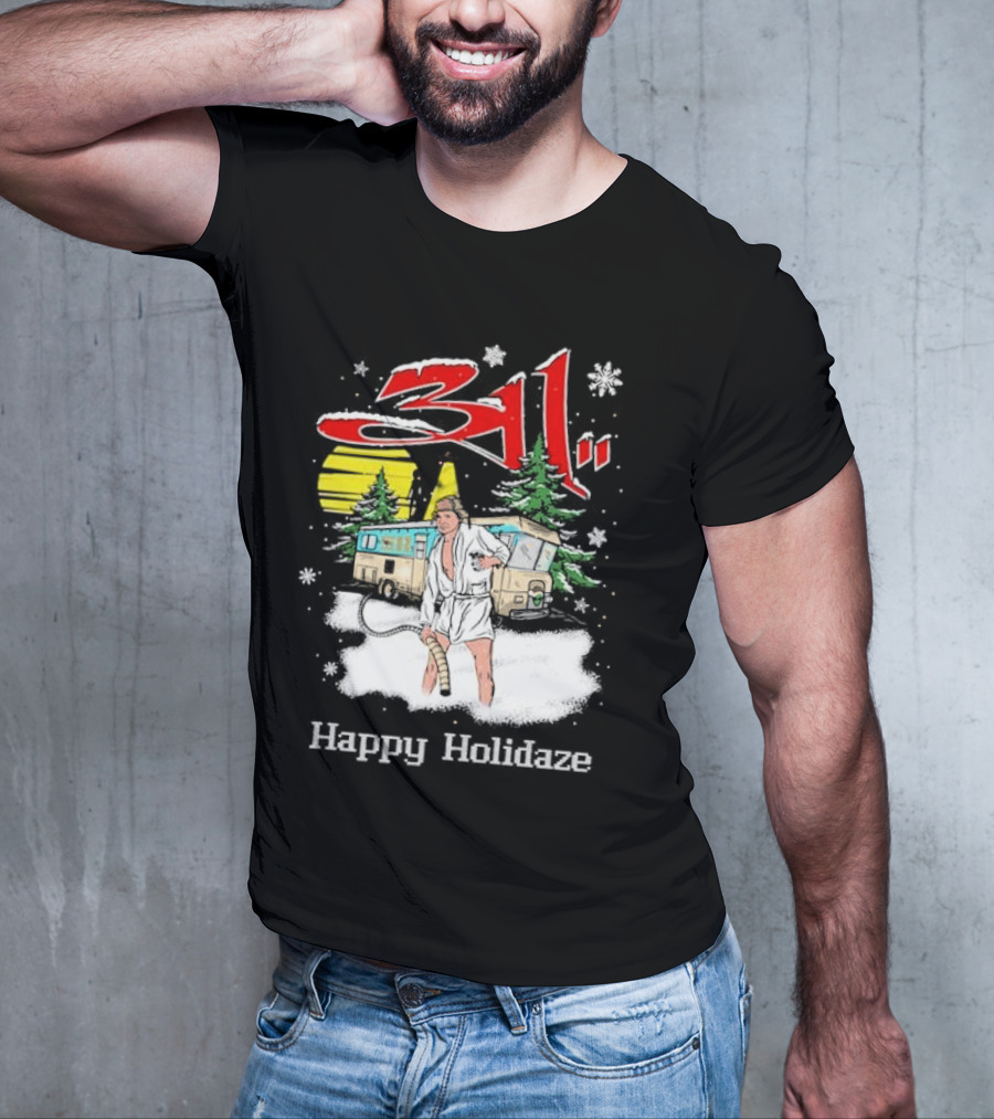 Happy Holidaze 311 Christmas Vacation RV Scene T-Shirt