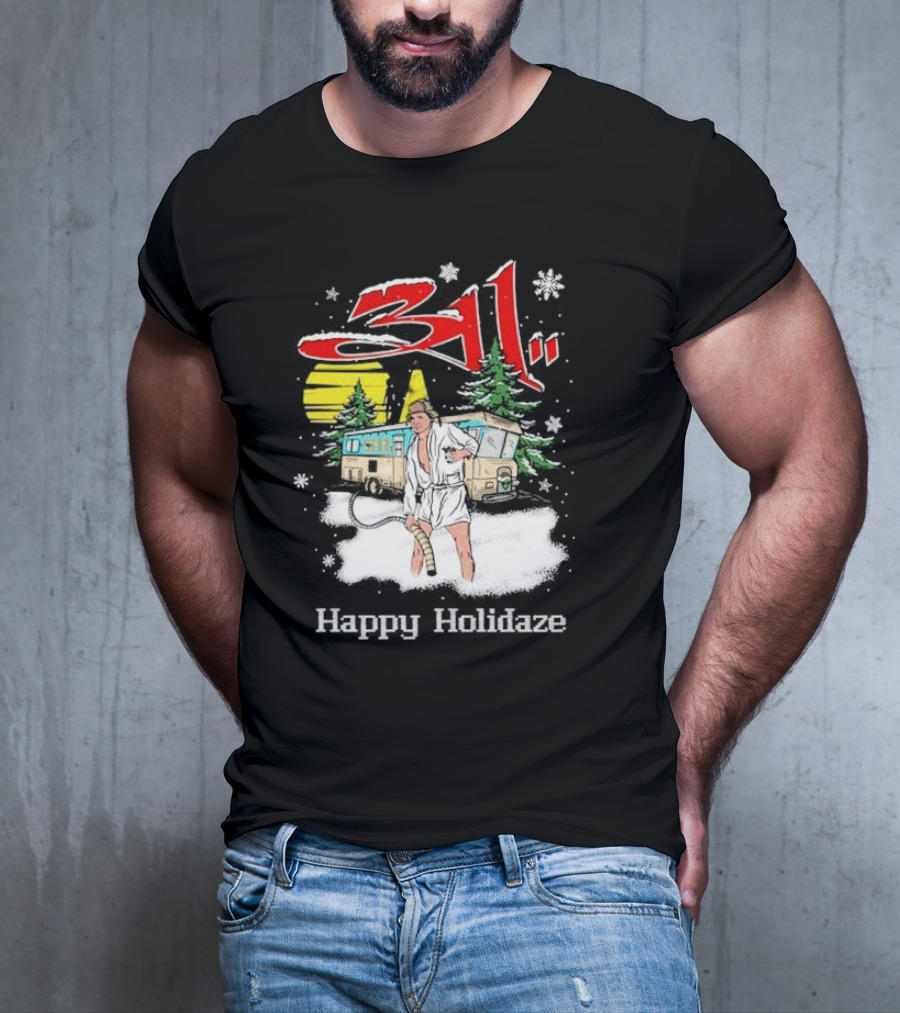 Happy Holidaze 311 Christmas Vacation RV Scene T-Shirt