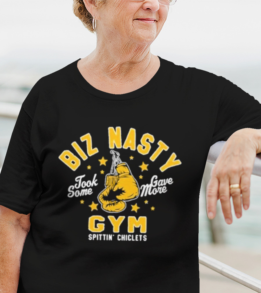 Biz Nasty Gym Took Some Gave More Spittin' Chiclets Boxing Gloves Stars T-Shirt
