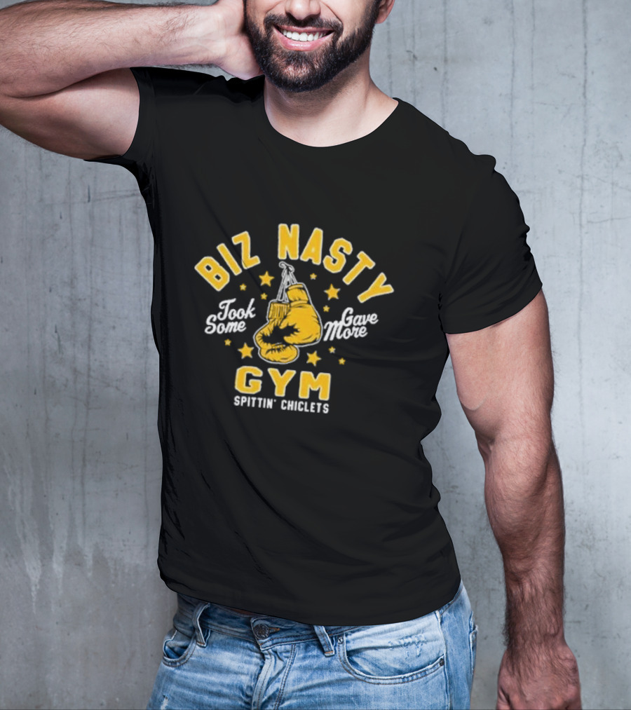 Biz Nasty Gym Took Some Gave More Spittin' Chiclets Boxing Gloves Stars T-Shirt