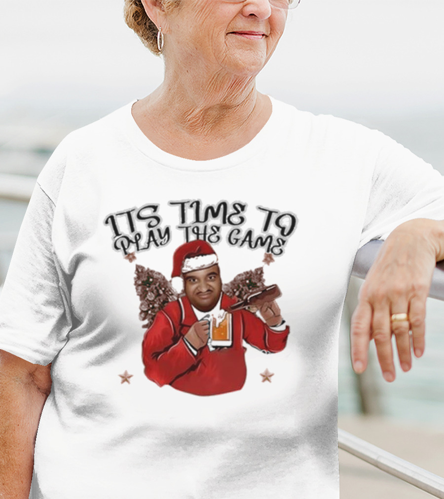 ITS TIME TO PLAY THE GAME CHRISTMAS SANTA CLAUS WITH BEER MUG T-Shirt