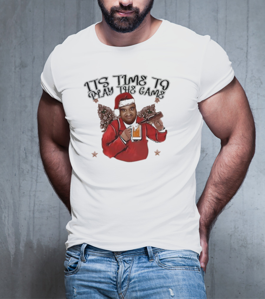 ITS TIME TO PLAY THE GAME CHRISTMAS SANTA CLAUS WITH BEER MUG T-Shirt