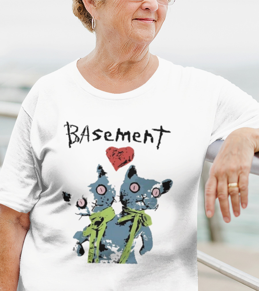 Basement Siamese Cats With Heart T-Shirt