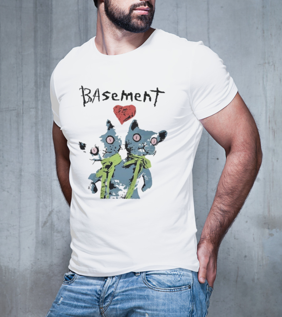 Basement Siamese Cats With Heart T-Shirt
