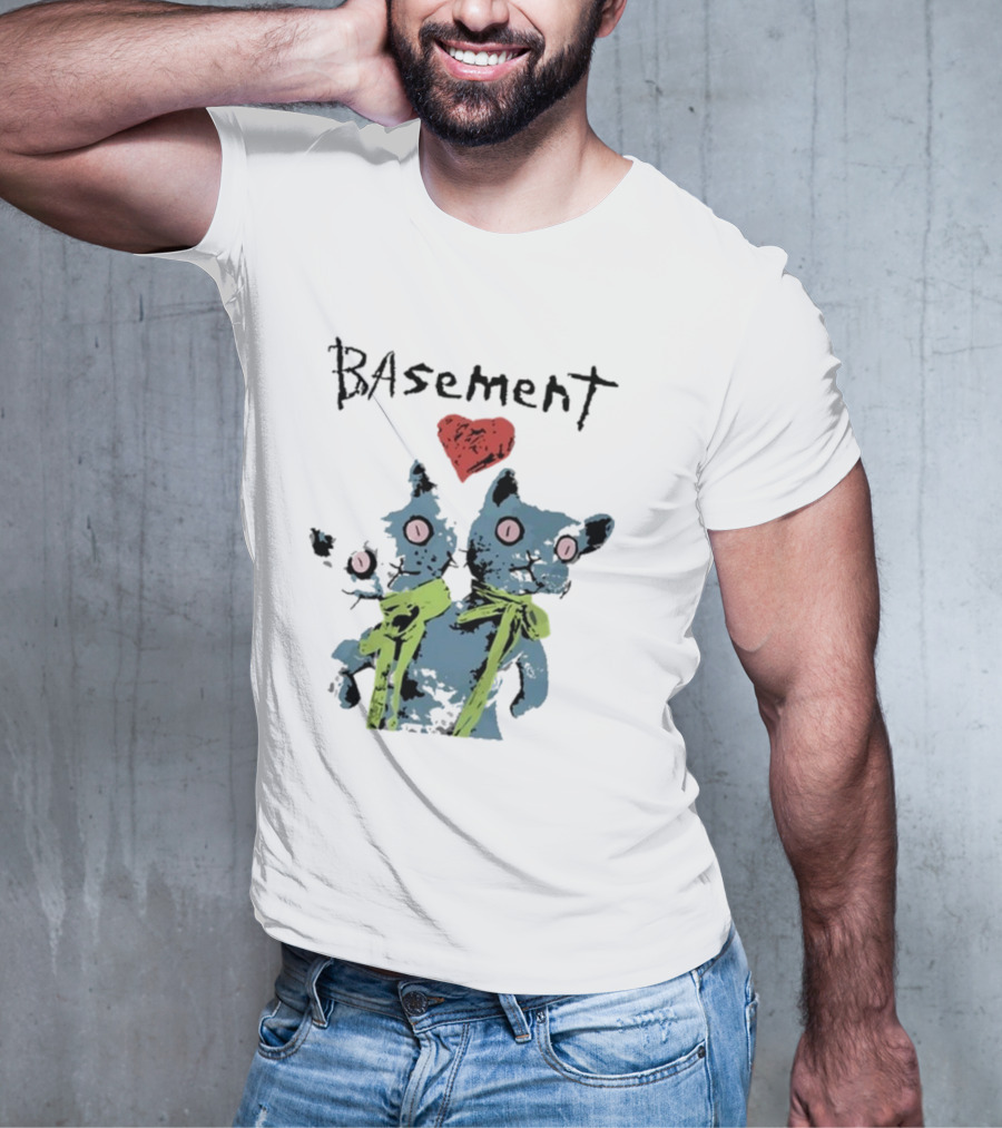 Basement Siamese Cats With Heart T-Shirt