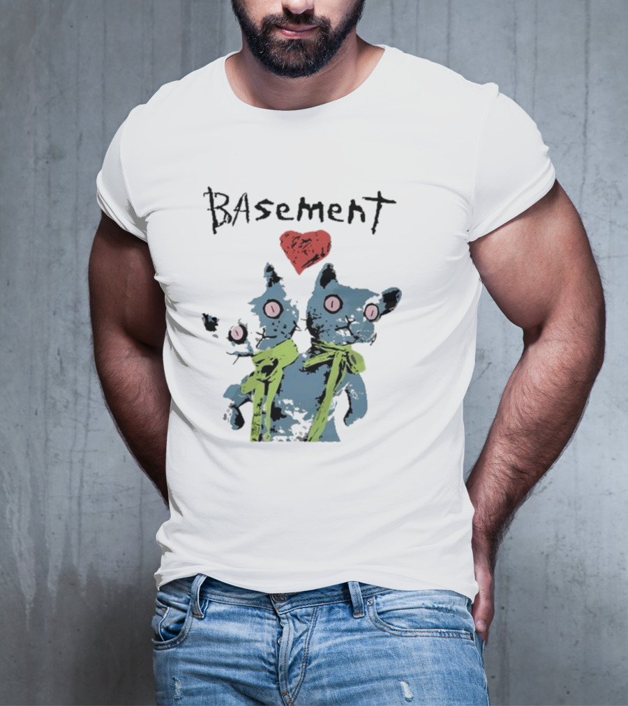Basement Siamese Cats With Heart T-Shirt