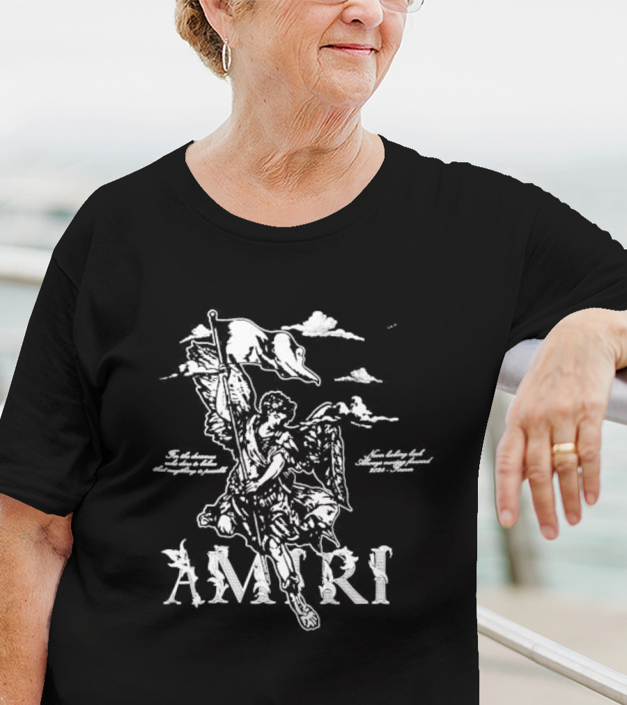 AMIRI Oversized Angel Warrior Clouds Premium Casual Fashion T-Shirt