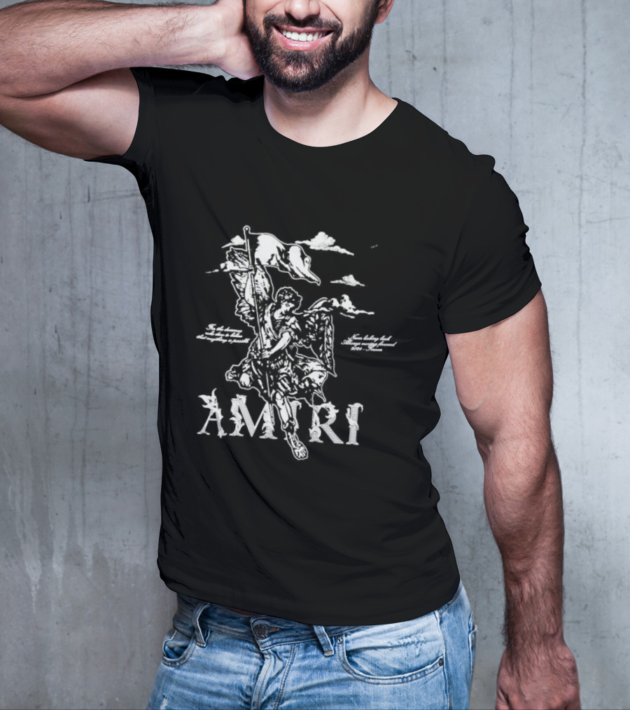 AMIRI Oversized Angel Warrior Clouds Premium Casual Fashion T-Shirt
