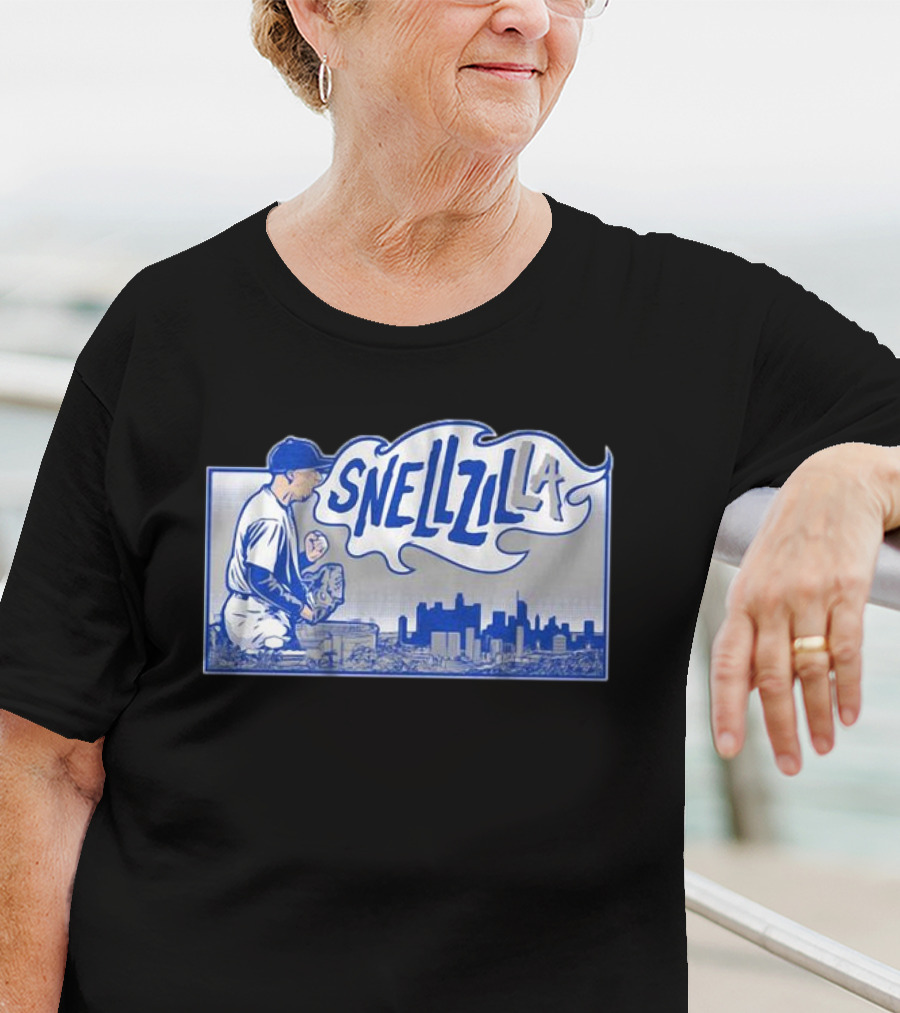 Blake Snell Snellzilla LA Baseball Pitcher City Skyline T-Shirt