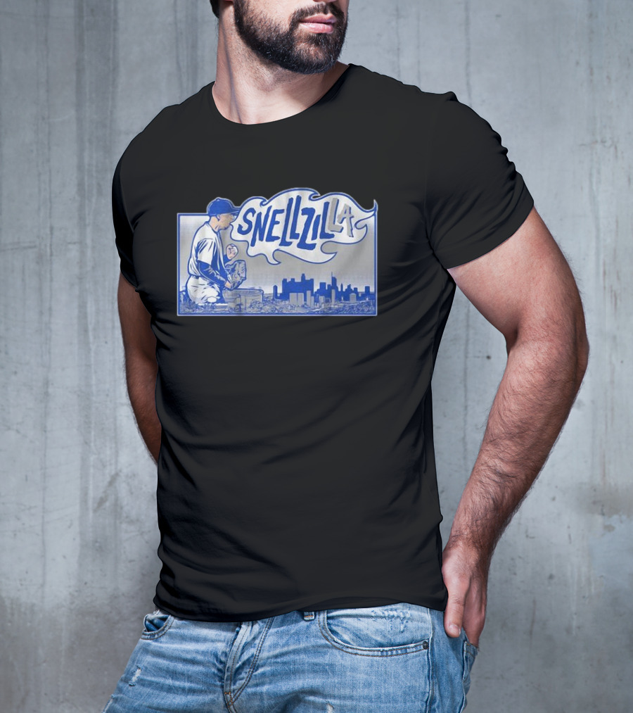 Blake Snell Snellzilla LA Baseball Pitcher City Skyline T-Shirt