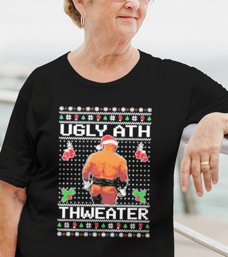 Mike Tyson Ugly Ath Thweater Ugly Christmas Sweater Santa Boxing T-Shirt