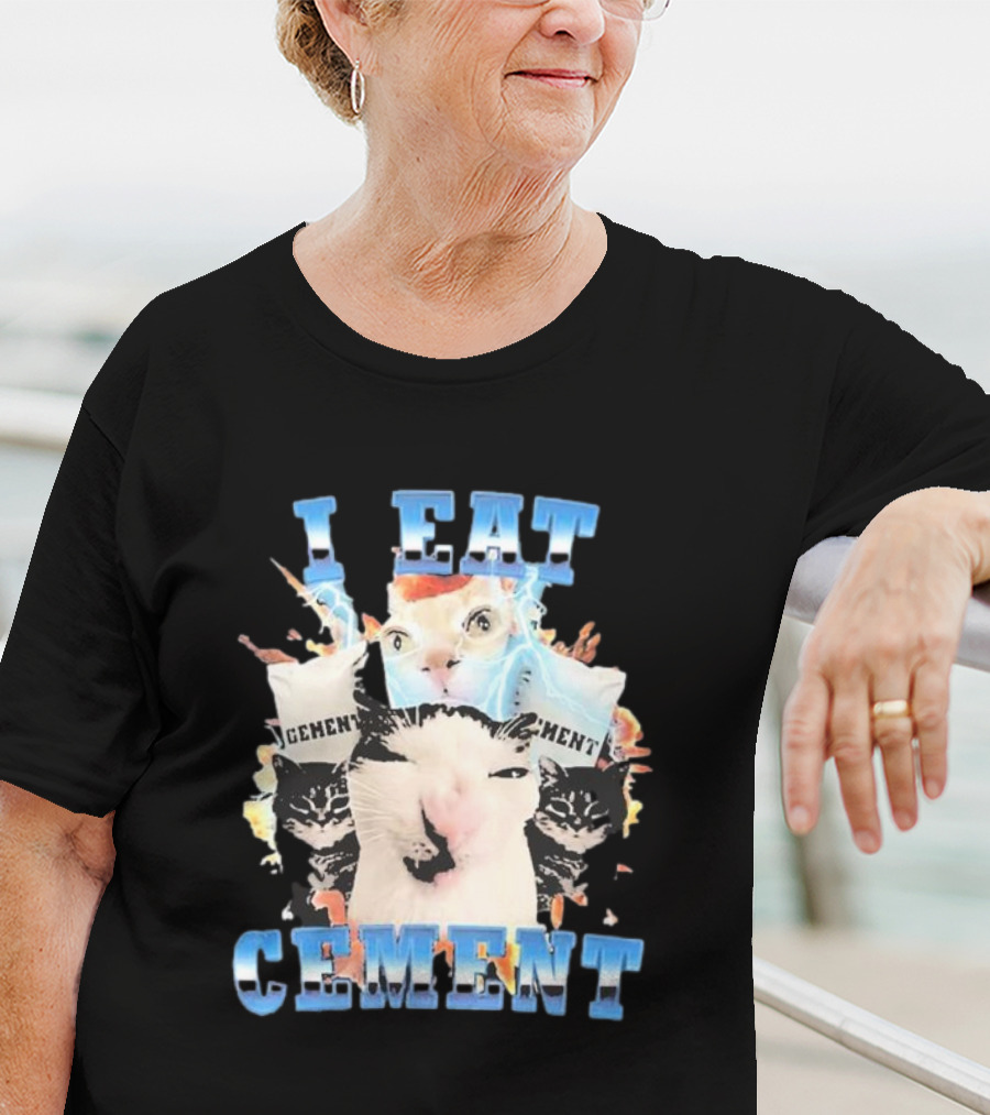 I Eat Cement Exploding Cat Faces T-Shirt
