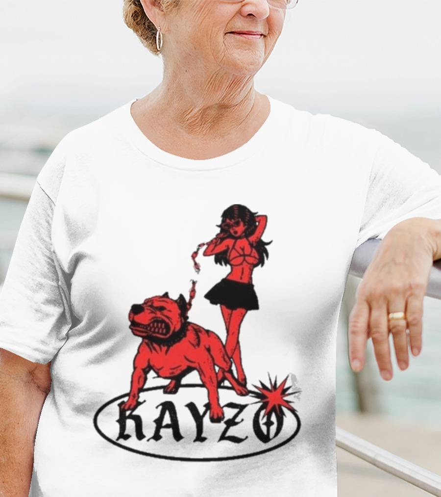 Kayzo Unleashed Red Dog And Woman T-Shirt