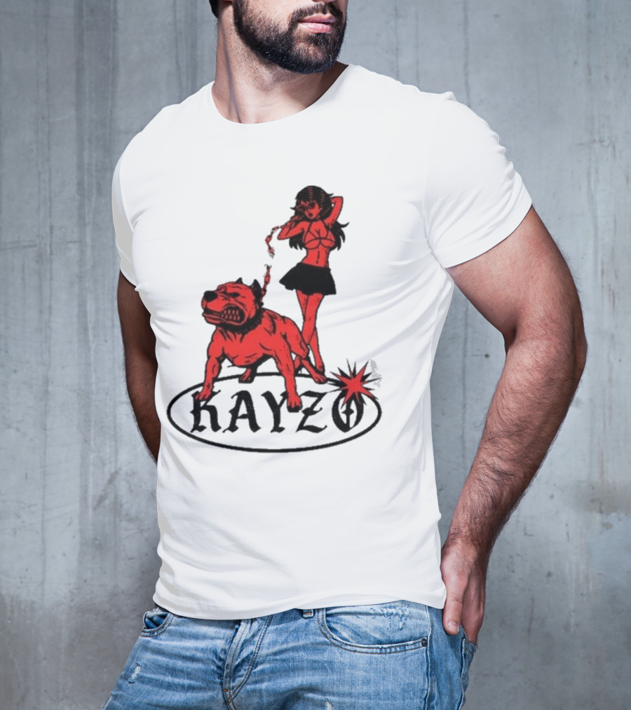 Kayzo Unleashed Red Dog And Woman T-Shirt