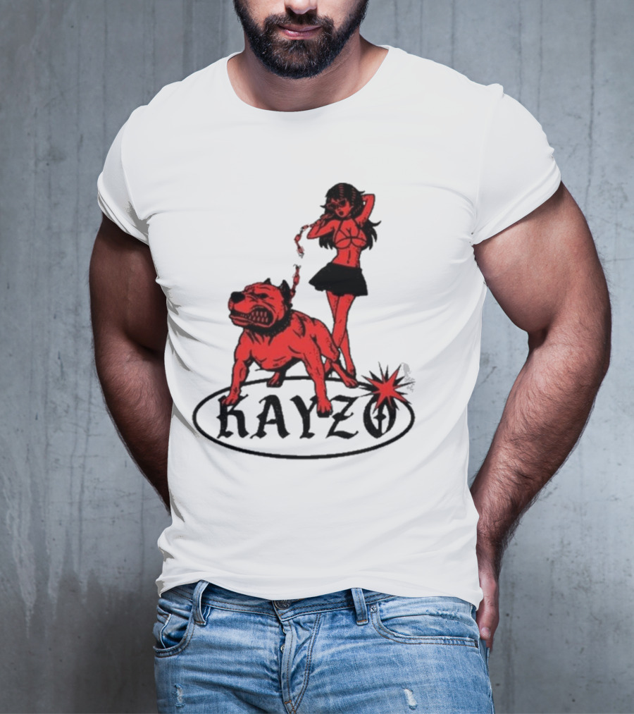Kayzo Unleashed Red Dog And Woman T-Shirt