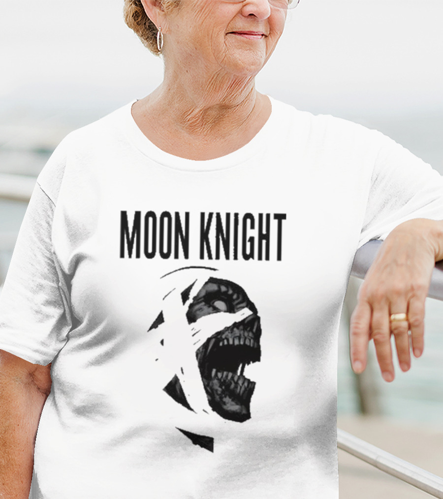 Moon Knight Logo With Intense Wrapped Mask T-Shirt