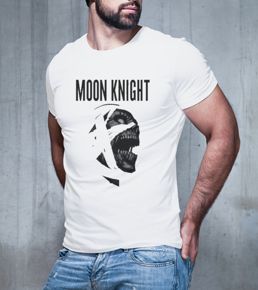 Moon Knight Logo With Intense Wrapped Mask T-Shirt
