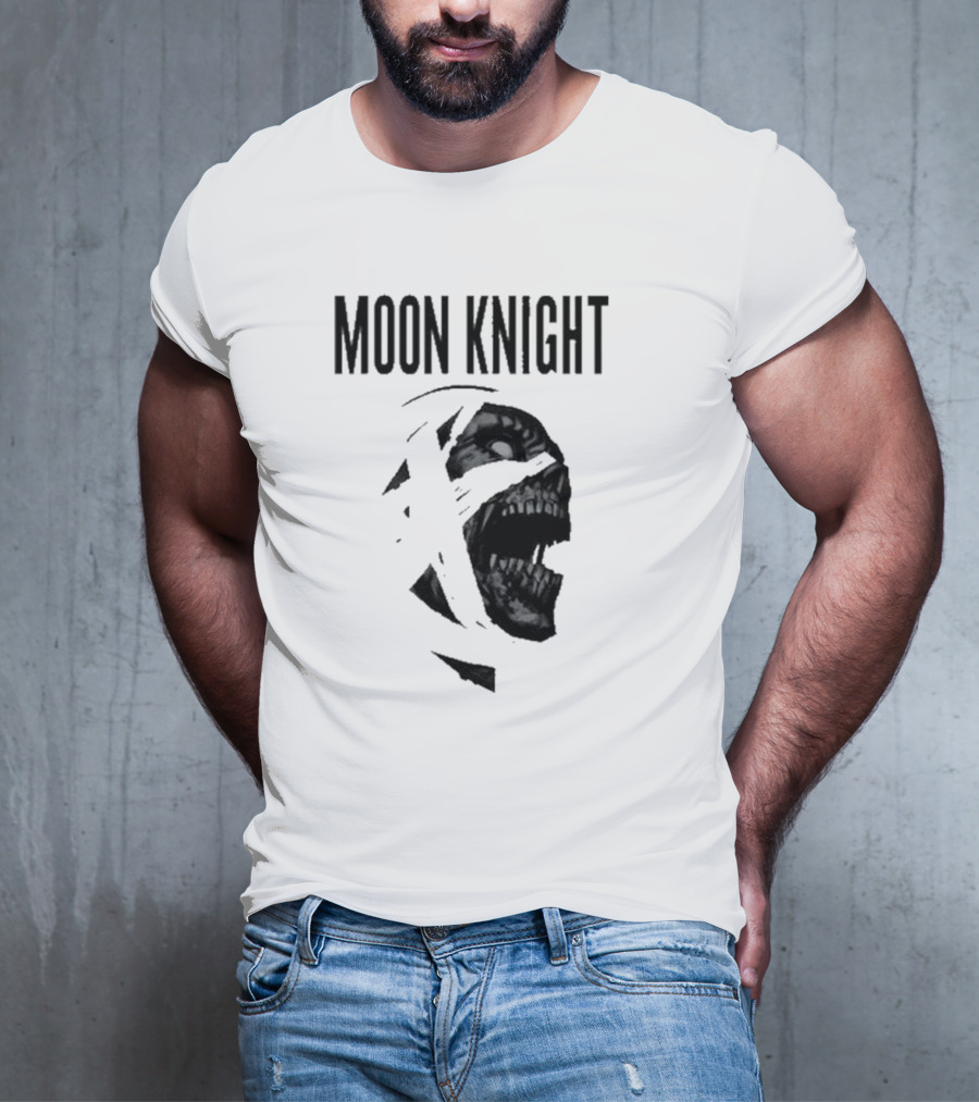 Moon Knight Logo With Intense Wrapped Mask T-Shirt