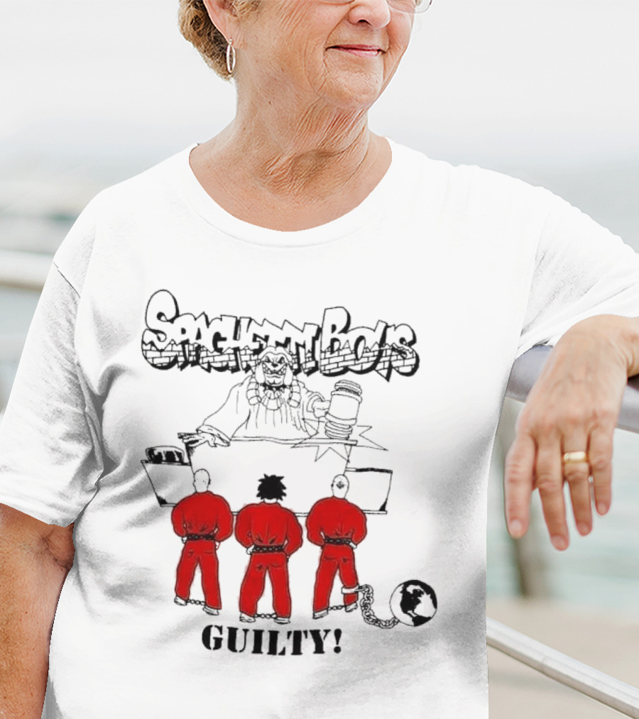 Spaghetti Boys Guilty Comic Judge Prisoners Earth Chain T-Shirt