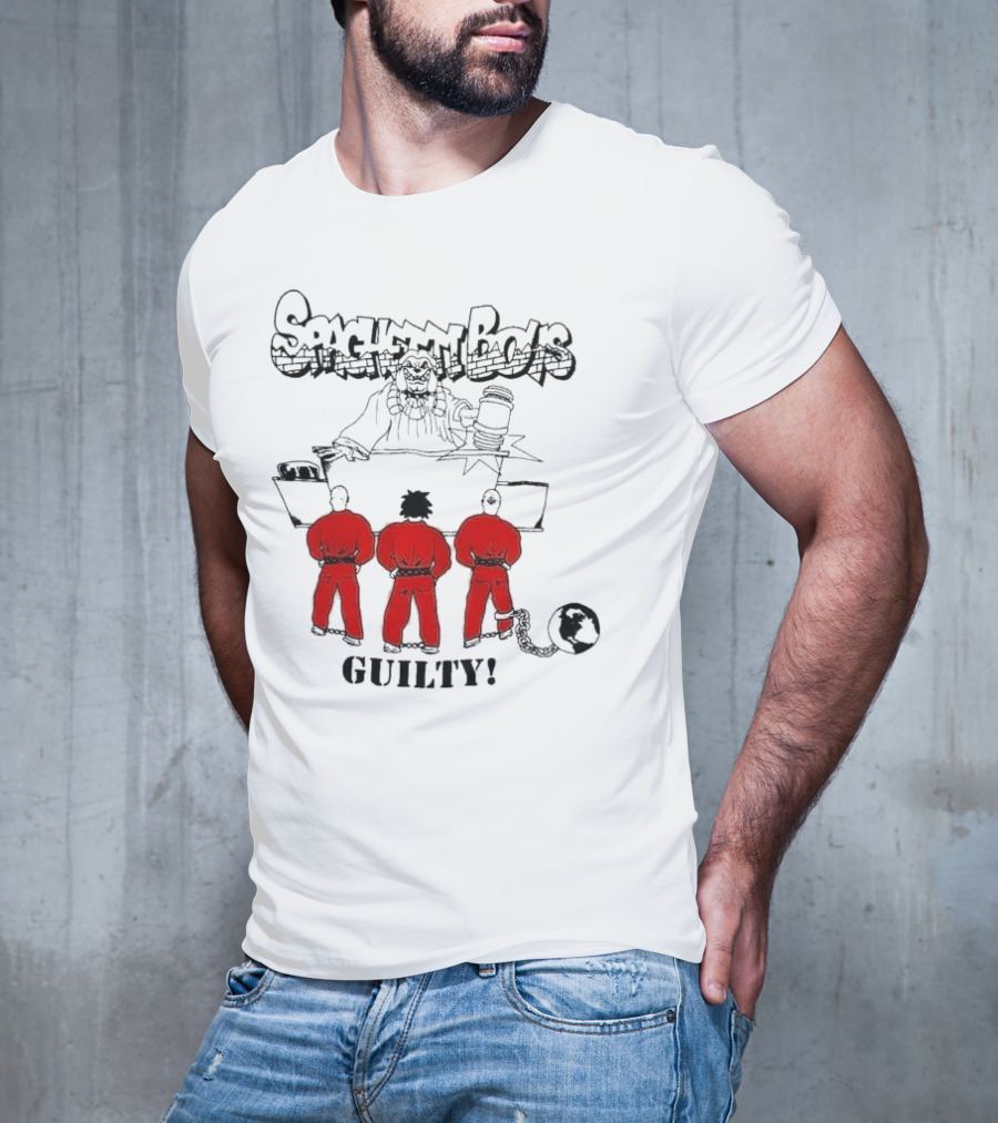 Spaghetti Boys Guilty Comic Judge Prisoners Earth Chain T-Shirt