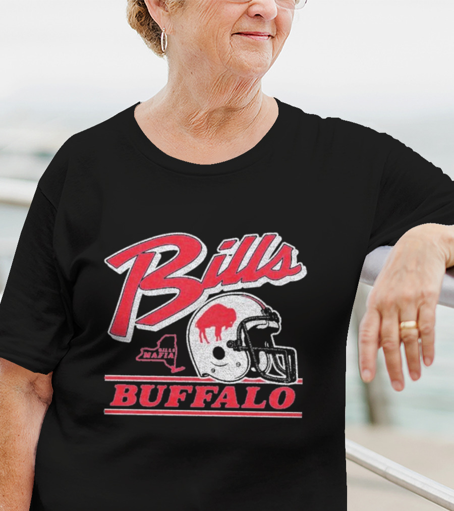 Bills Mafia Buffalo Football Helmet Red And White T-Shirt
