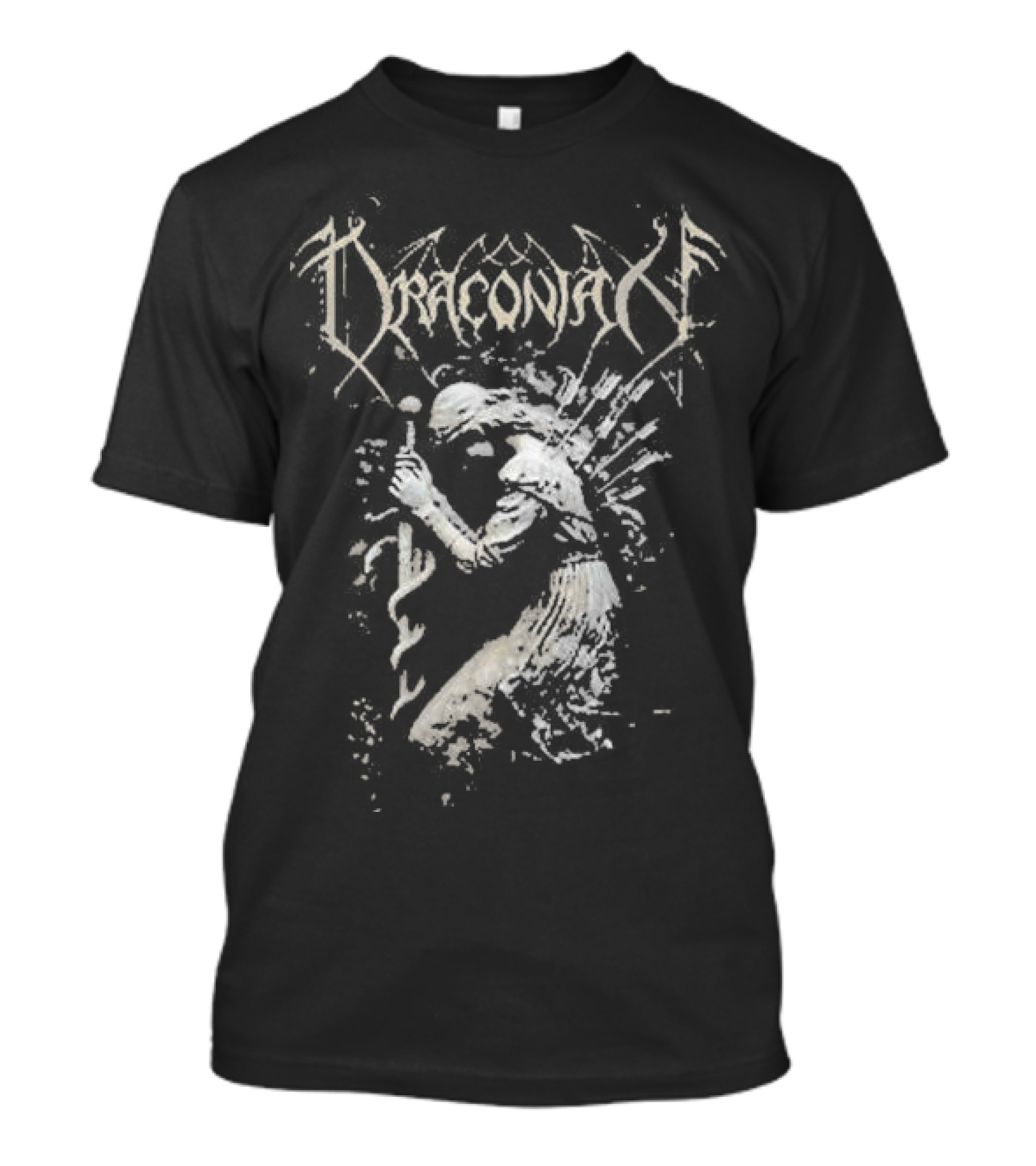 Draconian Heretic Blessed Be The Heretic Mystical Figure Staff And Wings T-Shirt